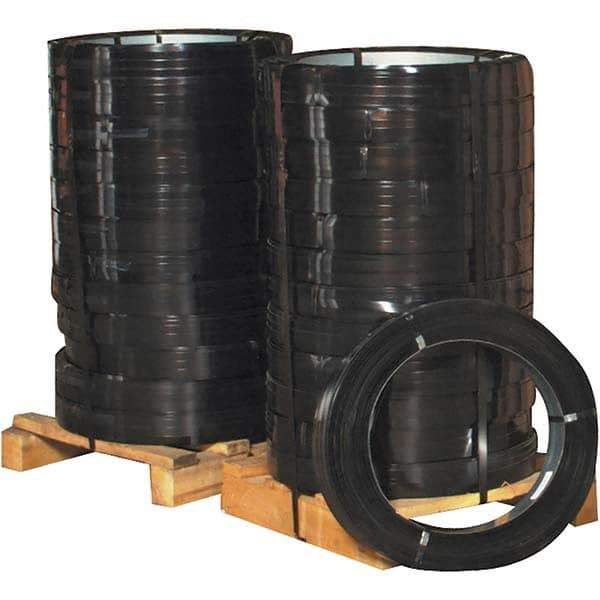 Made in USA - 760' Long x 1-1/4" Wide, Ribbon Wound Coil Steel Strapping - 5,500 Lb Capacity, 0.031" Thick - Makers Industrial Supply