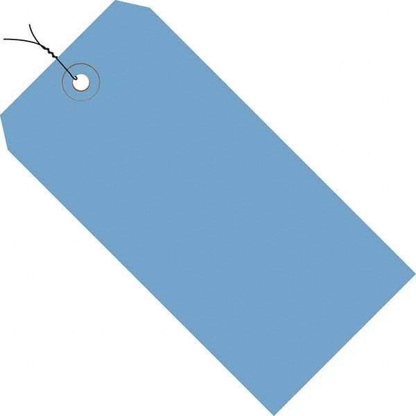 Made in USA - 2-3/4" High x 1-3/8" Long, English Safety & Facility Blank Tag - Dark Blue Cardstock - Makers Industrial Supply