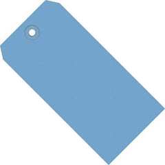 Made in USA - 3-3/4" High x 1-7/8" Long, Safety & Facility Blank Tag - Dark Blue Cardstock - Makers Industrial Supply