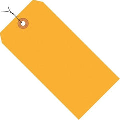 Made in USA - 3-1/4" High x 1-5/8" Long, Safety & Facility Blank Tag - Fluorescent Orange Cardstock - Makers Industrial Supply