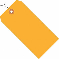 Made in USA - 5-3/4" High x 2-7/8" Long, Safety & Facility Blank Tag - Fluorescent Orange Cardstock - Makers Industrial Supply