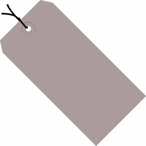 Made in USA - 4-3/4" High x 2-3/8" Long, Safety & Facility Blank Tag - Gray Cardstock - Makers Industrial Supply