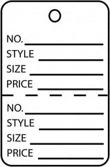 Made in USA - 1-3/4" High x 2-7/8" Long, General Information, English Safety & Facility Retail Tag - White Cardstock - Makers Industrial Supply