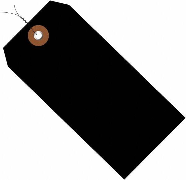 Made in USA - 4-3/4" High x 2-3/8" Long, Safety & Facility Blank Tag - Black Vinyl - Makers Industrial Supply