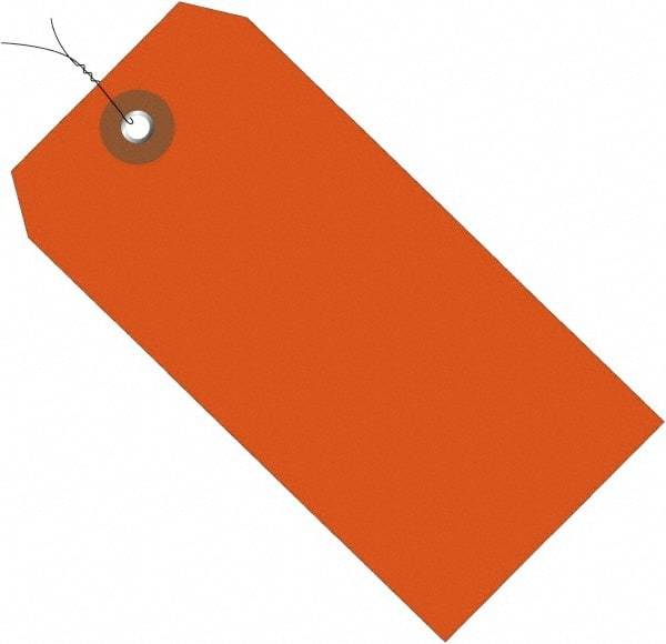 Made in USA - 6-1/4" High x 3-1/8" Long, Safety & Facility Blank Tag - Orange Vinyl - Makers Industrial Supply