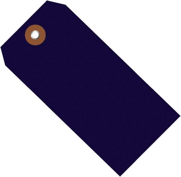 Made in USA - 6-1/4" High x 3-1/8" Long, Safety & Facility Blank Tag - Blue Vinyl - Makers Industrial Supply