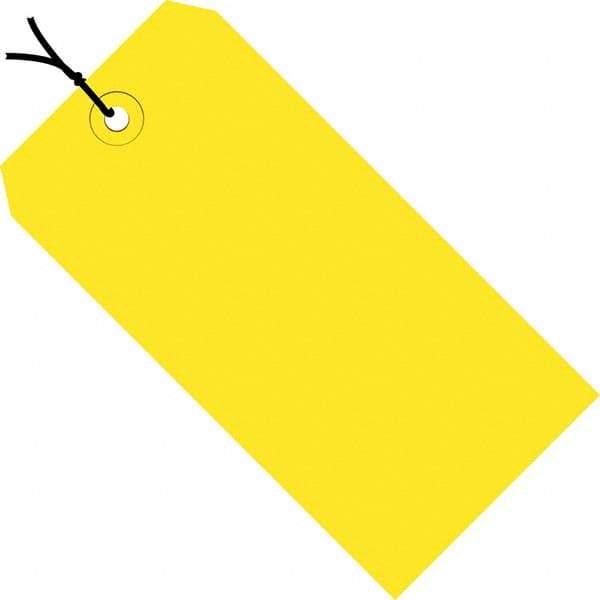 Made in USA - 8" High x 4" Long, Safety & Facility Blank Tag - Yellow Cardstock - Makers Industrial Supply