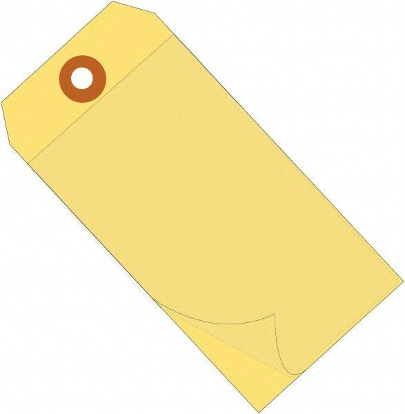 Made in USA - 6-1/4" High x 3-1/8" Long, Safety & Facility Blank Tag - Yellow Vinyl - Makers Industrial Supply