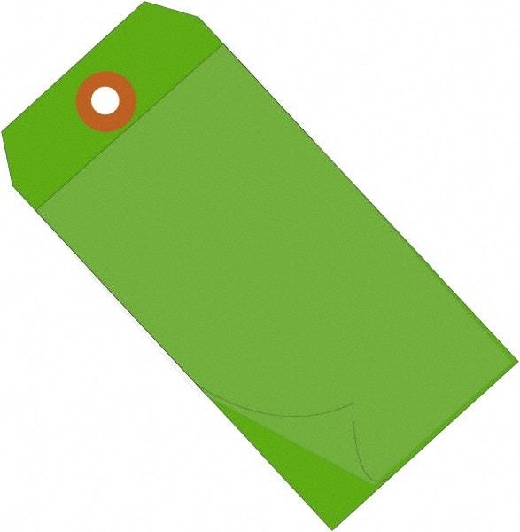 Made in USA - 4-3/4" High x 2-3/8" Long, Safety & Facility Blank Tag - Green Vinyl - Makers Industrial Supply