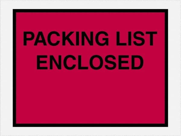 Value Collection - 1,000 Piece, 4-1/2" Long x 6" Wide, Packing List Envelope - Packing List Enclosed, Red - Makers Industrial Supply