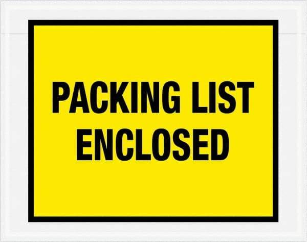 Value Collection - 1,000 Piece, 7" Long x 5-1/2" Wide, Packing List Envelope - Packing List Enclosed, Yellow - Makers Industrial Supply