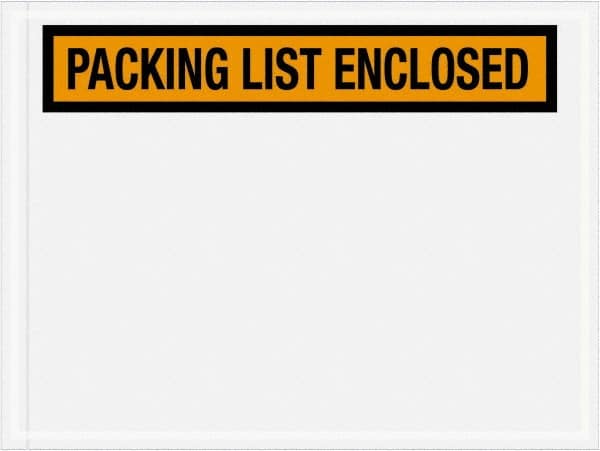 Value Collection - 1,000 Piece, 4-1/2" Long x 6" Wide, Packing List Envelope - Packing List Enclosed, Orange - Makers Industrial Supply