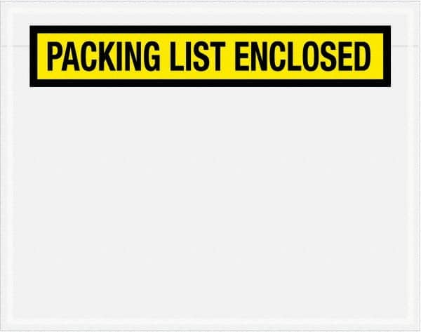 Value Collection - 1,000 Piece, 7" Long x 5-1/2" Wide, Packing List Envelope - Packing List Enclosed, Yellow - Makers Industrial Supply