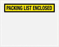 Value Collection - 1,000 Piece, 7" Long x 5-1/2" Wide, Packing List Envelope - Packing List Enclosed, Yellow - Makers Industrial Supply