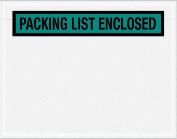 Value Collection - 1,000 Piece, 7" Long x 5-1/2" Wide, Packing List Envelope - Packing List Enclosed, Green - Makers Industrial Supply