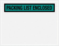 Value Collection - 1,000 Piece, 7" Long x 5-1/2" Wide, Packing List Envelope - Packing List Enclosed, Green - Makers Industrial Supply