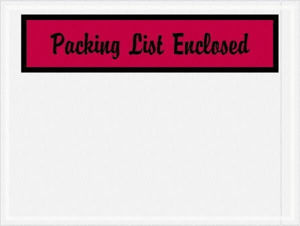 Value Collection - 1,000 Piece, 4-1/2" Long x 6" Wide, Packing List Envelope - Packing List Enclosed, Red - Makers Industrial Supply