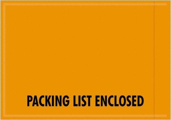 Value Collection - 1,000 Piece, 4-1/2" Long x 6" Wide, Packing List Envelope - Packing List Enclosed, Orange - Makers Industrial Supply