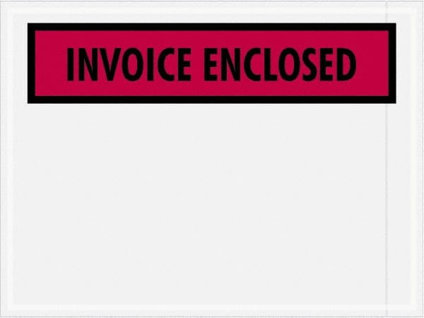 Value Collection - 1,000 Piece, 4-1/2" Long x 6" Wide, Packing List Envelope - Invoice Enclosed, Red - Makers Industrial Supply