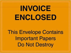 Value Collection - 1,000 Piece, 4-1/2" Long x 6" Wide, Packing List Envelope - Important Papers Enclosed, Orange - Makers Industrial Supply