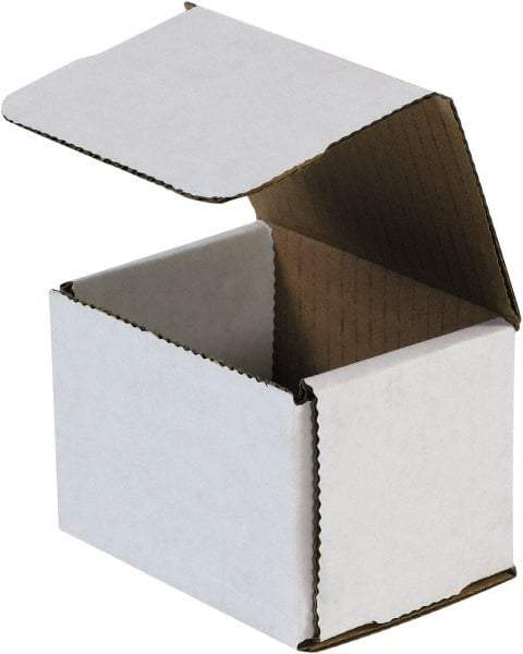 Made in USA - 3" Wide x 4" Long x 3" High Rectangle Crush Proof Mailers - 1 Wall, White - Makers Industrial Supply