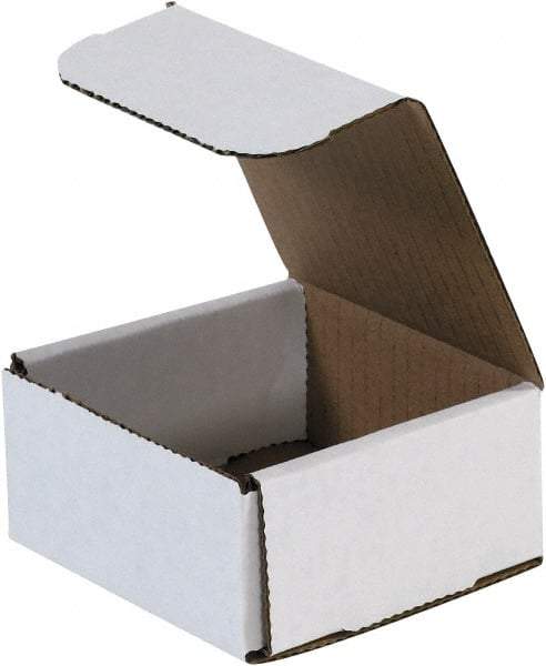 Made in USA - 4" Wide x 4" Long x 2" High Rectangle Crush Proof Mailers - 1 Wall, White - Makers Industrial Supply