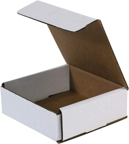 Made in USA - 6" Wide x 6" Long x 2" High Rectangle Crush Proof Mailers - 1 Wall, White - Makers Industrial Supply