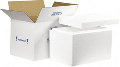 Made in USA - 12" Wide x 19" Long x 12-1/2" High Rectangle Insulated Box - 1 Wall, White - Makers Industrial Supply