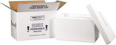 Made in USA - 10" Wide x 17" Long x 10-1/2" High Rectangle Insulated Box - 1 Wall, White - Makers Industrial Supply