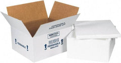 Made in USA - 10" Wide x 12" Long x 5" High Rectangle Insulated Box - 1 Wall, White - Makers Industrial Supply