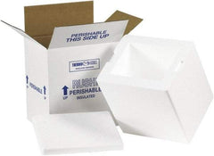 Made in USA - 6" Wide x 8" Long x 9" High Rectangle Insulated Box - 1 Wall, White - Makers Industrial Supply