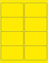 Made in USA - 4" Long, Fluorescent Yellow Paper Laser Label - For Laser Printers - Makers Industrial Supply