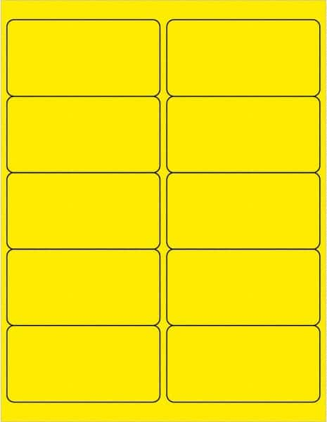 Tape Logic - 4" Long, Fluorescent Yellow Paper Laser Label - For Laser Printers - Makers Industrial Supply