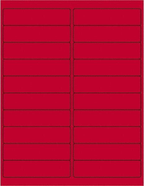 Tape Logic - 4" Long, Fluorescent Red Paper Laser Label - For Laser Printers - Makers Industrial Supply