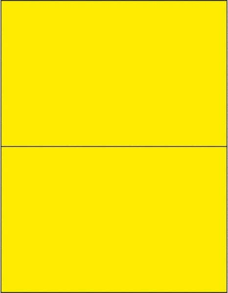 Made in USA - 8-1/2" Long, Fluorescent Yellow Paper Laser Label - For Laser Printers - Makers Industrial Supply