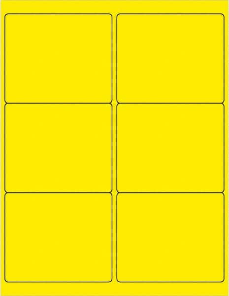 Tape Logic - 4" Long, Fluorescent Yellow Paper Laser Label - For Laser Printers - Makers Industrial Supply