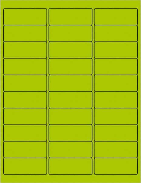 Tape Logic - 2-5/8" Long, Fluorescent Green Paper Laser Label - For Laser Printers - Makers Industrial Supply