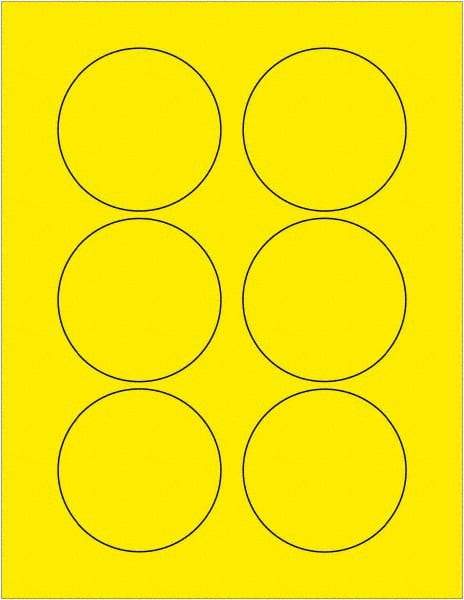 Tape Logic - 3" Long, Fluorescent Yellow Paper Laser Label - For Laser Printers - Makers Industrial Supply