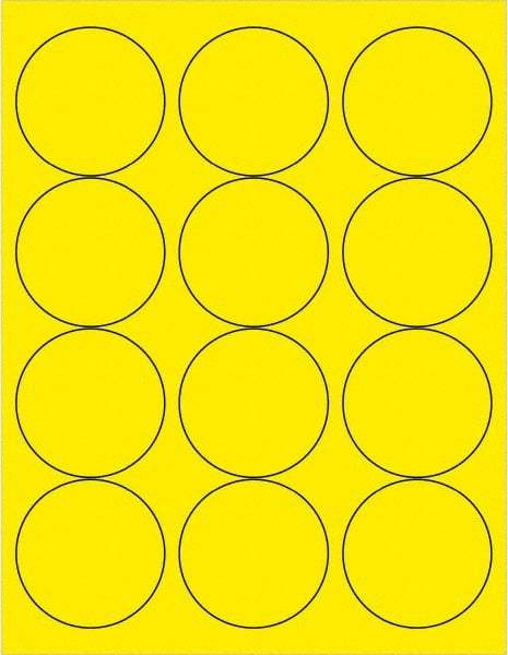 Tape Logic - 2-1/2" Long, Fluorescent Yellow Paper Laser Label - For Laser Printers - Makers Industrial Supply