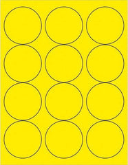 Tape Logic - 2-1/2" Long, Fluorescent Yellow Paper Laser Label - For Laser Printers - Makers Industrial Supply