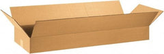 Made in USA - 12" Wide x 36" Long x 4" High Rectangle Corrugated Shipping Box - 1 Wall, Kraft (Color), 65 Lb Capacity - Makers Industrial Supply