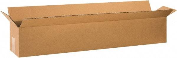 Made in USA - 6" Wide x 40" Long x 6" High Rectangle Corrugated Shipping Box - 1 Wall, Kraft (Color), 65 Lb Capacity - Makers Industrial Supply