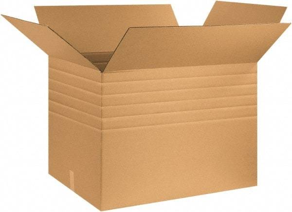 Made in USA - 24" Wide x 32" Long x 24" High Rectangle Multi-Depth Box - 1 Wall, Kraft (Color), 95 Lb Capacity - Makers Industrial Supply