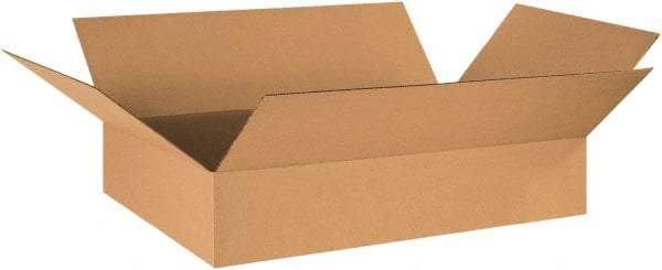 Made in USA - 17" Wide x 29" Long x 3" High Rectangle Corrugated Shipping Box - 1 Wall, Kraft (Color), 65 Lb Capacity - Makers Industrial Supply