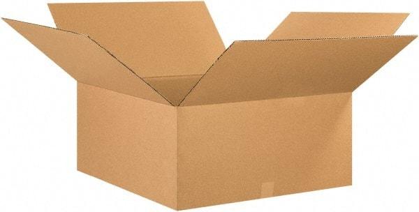 Made in USA - 25" Wide x 25" Long x 12" High Rectangle Corrugated Shipping Box - 1 Wall, Kraft (Color), 65 Lb Capacity - Makers Industrial Supply