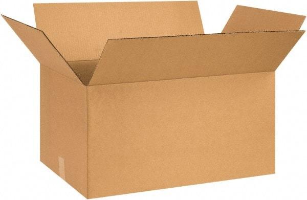 Made in USA - 15" Wide x 24" Long x 12" High Rectangle Corrugated Shipping Box - 1 Wall, Kraft (Color), 65 Lb Capacity - Makers Industrial Supply