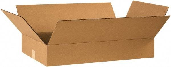 Made in USA - 14" Wide x 24" Long x 4" High Rectangle Corrugated Shipping Box - 1 Wall, Kraft (Color), 65 Lb Capacity - Makers Industrial Supply