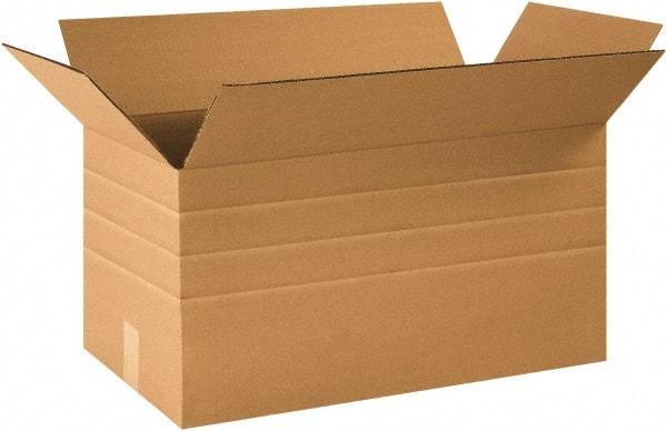 Made in USA - 12" Wide x 24" Long x 12" High Rectangle Multi-Depth Box - 1 Wall, Kraft (Color), 65 Lb Capacity - Makers Industrial Supply