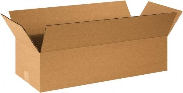 Made in USA - 10" Wide x 24" Long x 6" High Rectangle Corrugated Shipping Box - 1 Wall, Kraft (Color), 65 Lb Capacity - Makers Industrial Supply