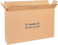 Made in USA - 6" Wide x 22" Long x 16" High Rectangle Moving Boxes - 1 Wall, Kraft (Color), 95 Lb Capacity - Makers Industrial Supply